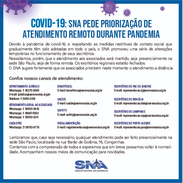 SNA Funcionamento Covid